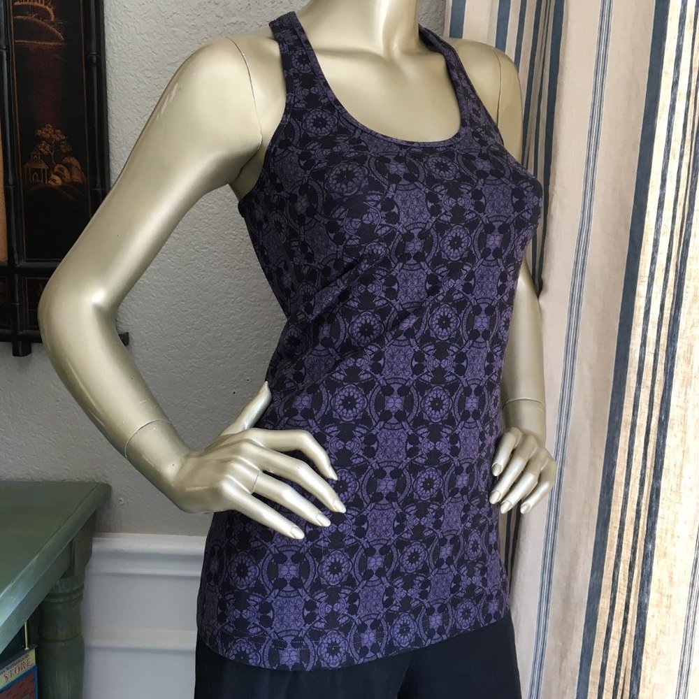 lululemon athletica Purple and Black Patterned Racerback Tank Top - Picture 2 of 7